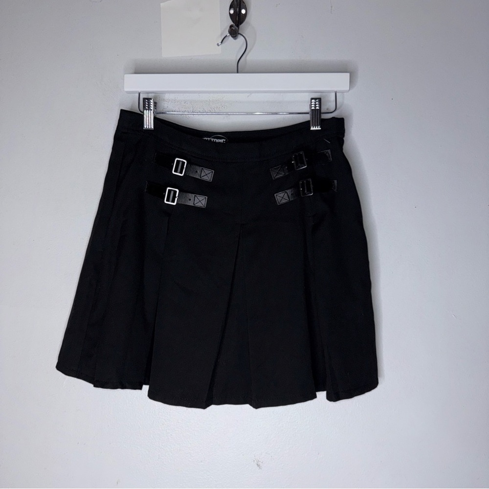 Hot Topic Black Double Pleated‎ Mini Skirt Grunge Dark Academia Women's M